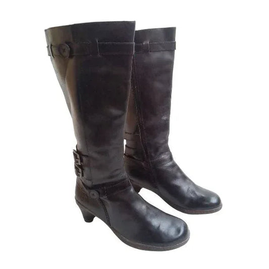 Amber Heeled Leather Boots | 7 UK - Preloved Docs