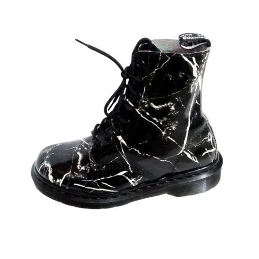 Pascal Marble Black White Patent Leather | 5 UK - Preloved Docs