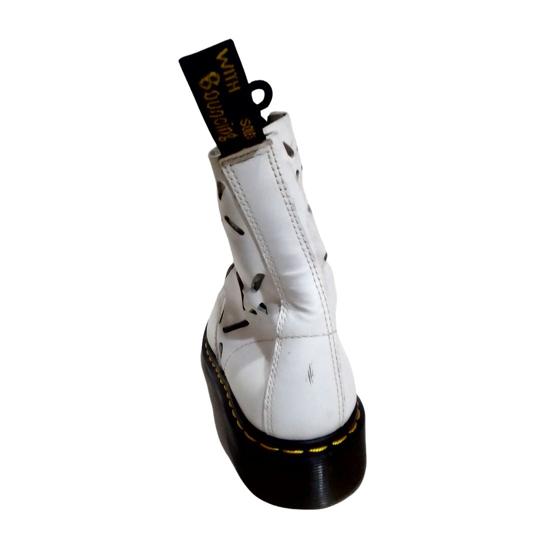 Limited Edition Aston White Cutout Boots | 7 UK