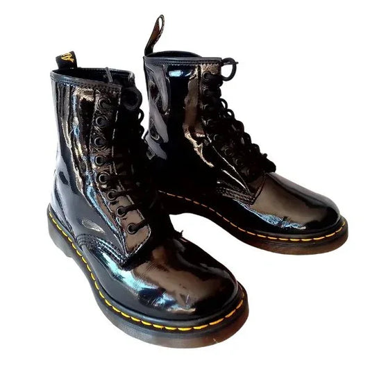 1460 W Black Patent Leather | 5 UK - Preloved Docs