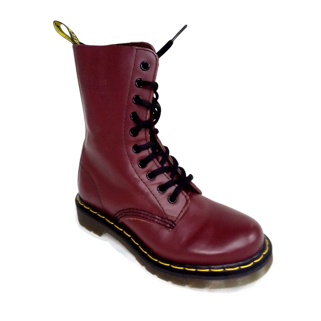 1490 Smooth Mid Calf 10 Hole Cherry Red | 4 UK