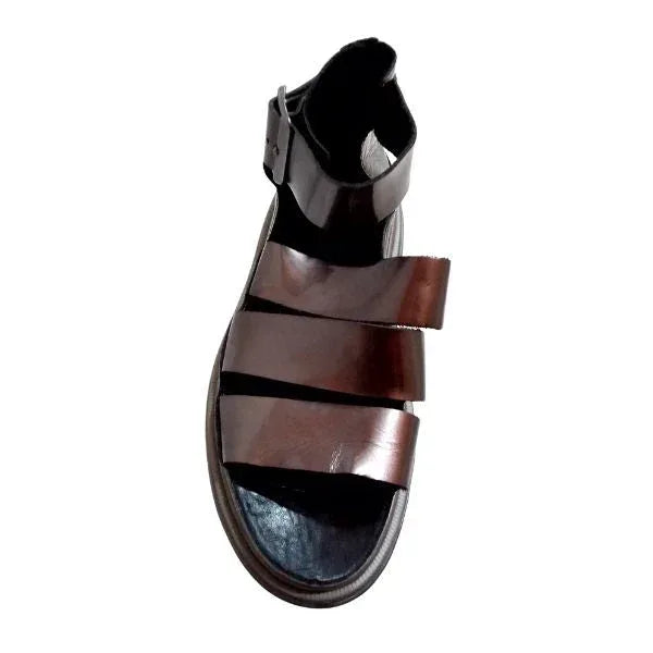 Clarissa Quad Sandal In Metallic Pewter Leather | 7 UK - Preloved Docs