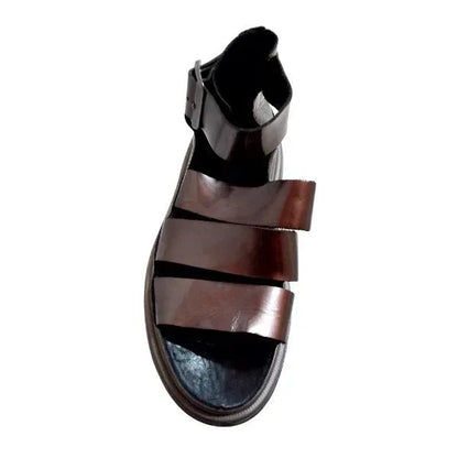 Clarissa Quad Sandal In Metallic Pewter Leather | 7 UK - Preloved Docs