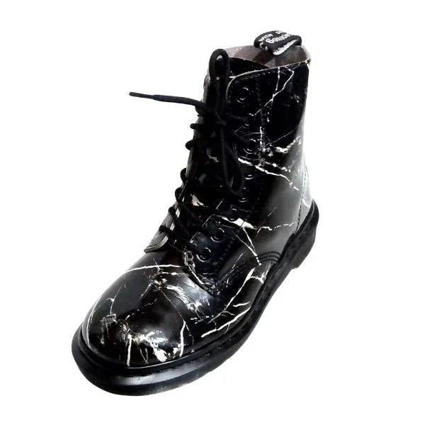 Pascal Marble Black White Patent Leather | 5 UK - Preloved Docs