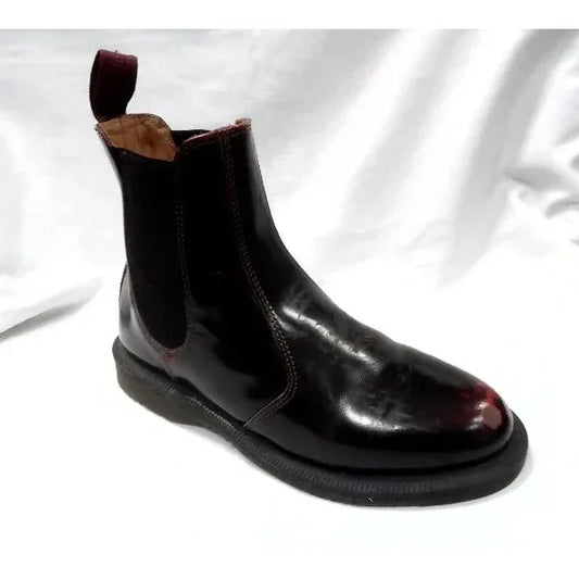 Floral Oxblood Patent Leather | 4 UK - Preloved Docs