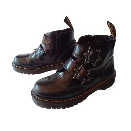 Devon Bex Leather Ankle Boots | 2 UK - Preloved Docs