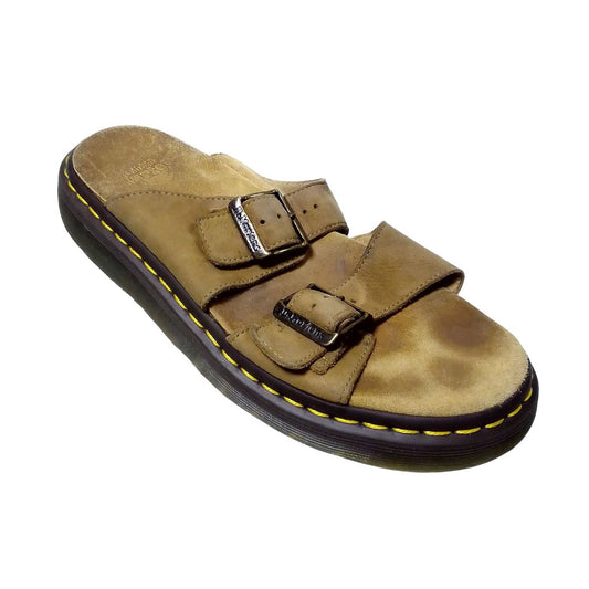 Josef Savannah Tan Nubuck Leather Buckle Slides | 7 UK
