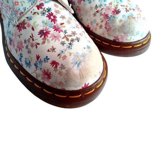 1460 W White Floral Leather | 5 UK - Preloved Docs