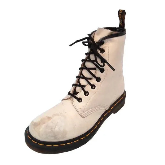 1460 White Leather Boots | 6 UK - Preloved Docs