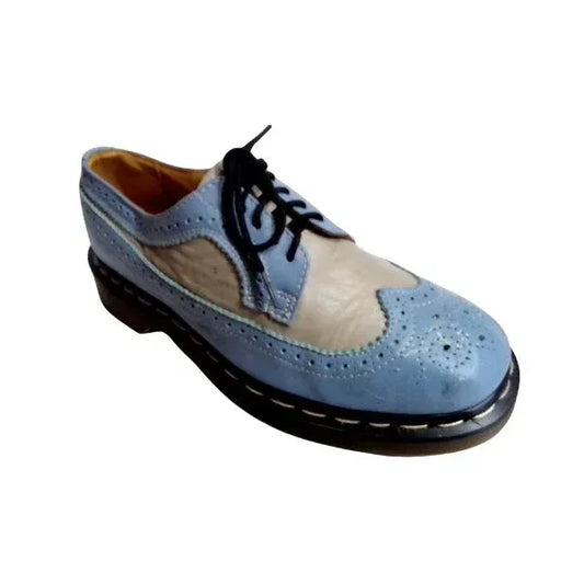 3989 Two‑Tone Wingtip Vintage Blue & Grey | 8 UK - Preloved Docs