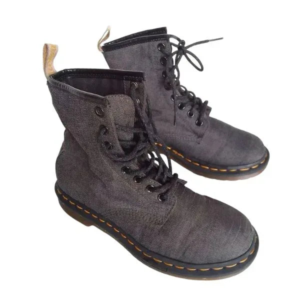 1460 Vegan Castel Black Denim | 4 UK - Preloved Docs