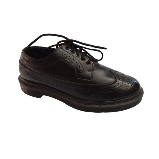 3989 Black Mono Smooth 5 Hole Brogues Leather | 6 UK - Preloved Docs