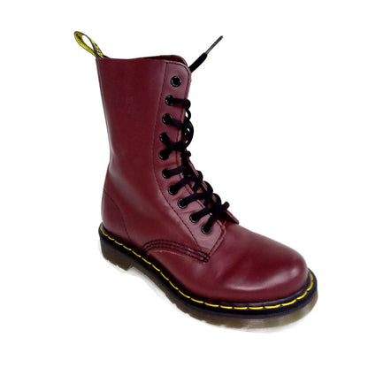 1490 Smooth Mid Calf 10 Hole Cherry Red | 4 UK