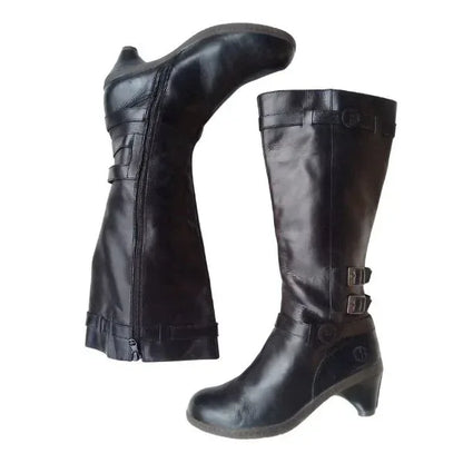Amber Heeled Leather Boots | 7 UK - Preloved Docs
