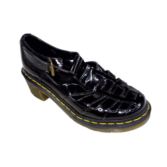 Eleanor T-bar Sandals Patent Leather Low Block Heel | 5 UK