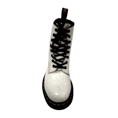 1460 W White Leather Boots | 5 UK - Preloved Docs