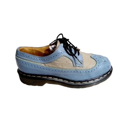 3989 Two‑Tone Wingtip Vintage Blue & Grey | 8 UK - Preloved Docs
