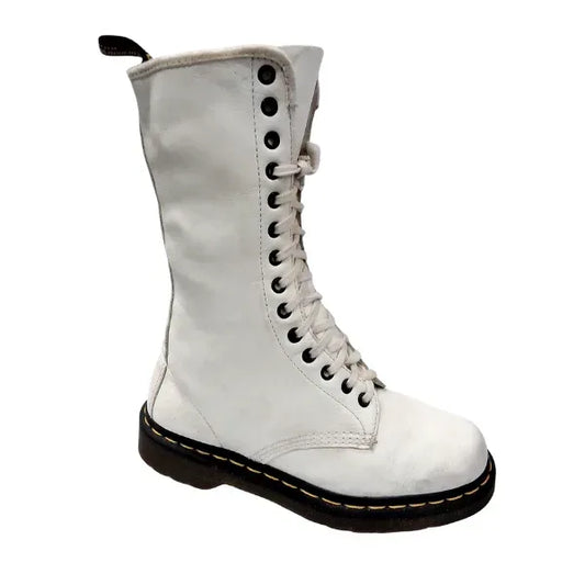 10183 14‑Hole White Leather | 6 UK - Preloved Docs