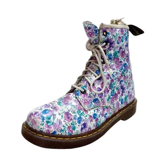 1460 Pascal Floral Boots with Multicolour Pattern | 7 UK - Preloved Docs