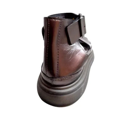 Clarissa Quad Sandal In Metallic Pewter Leather | 7 UK - Preloved Docs