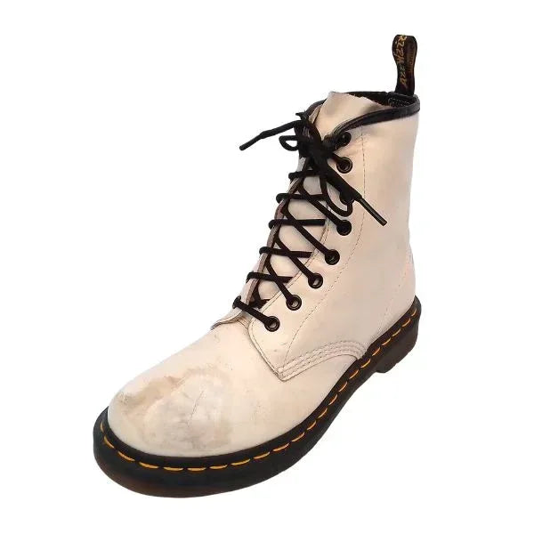1460 White Leather Boots | 6 UK - Preloved Docs