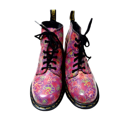 1460 Pascal Floral Clash in Bright Pink Multi-Colourway | 5 UK