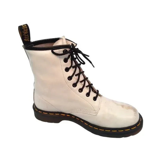 1460 White Leather Boots | 6 UK - Preloved Docs