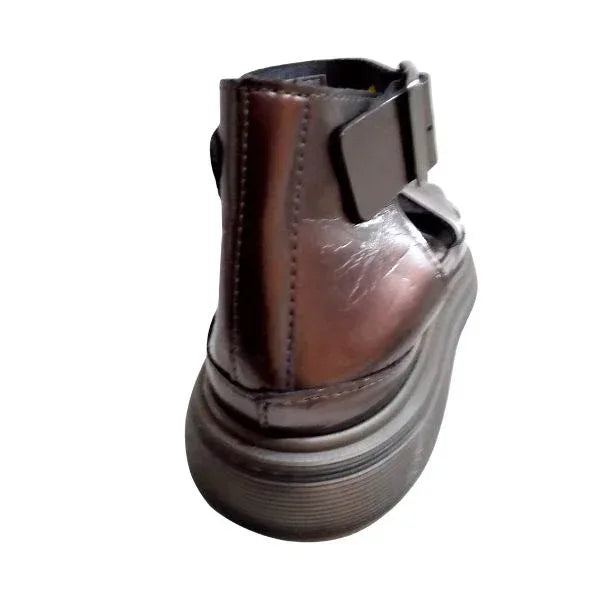 Clarissa Quad Sandal In Metallic Pewter Leather | 7 UK - Preloved Docs