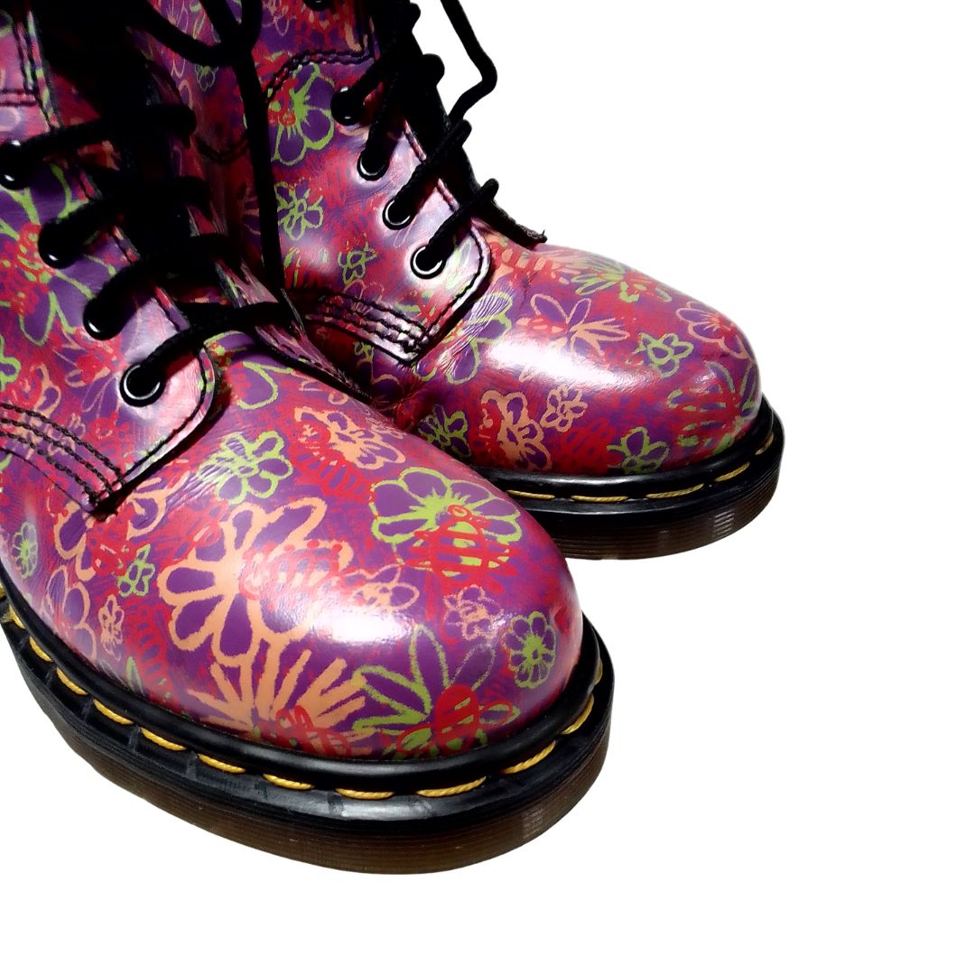 1460 Pascal Floral Clash in Bright Pink Multi-Colourway | 5 UK