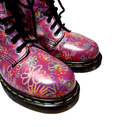 1460 Pascal Floral Clash in Bright Pink Multi-Colourway | 5 UK