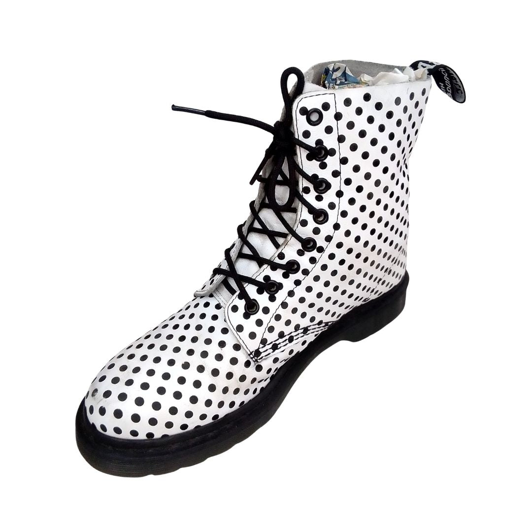 Pascal Polka Dot White & Black | 8 UK