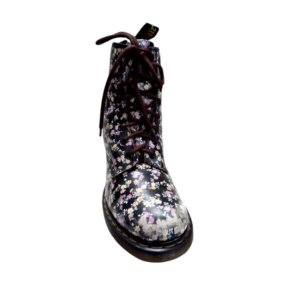 1460 Mini Tydee Black Leather with Floral Pattern | 7 UK