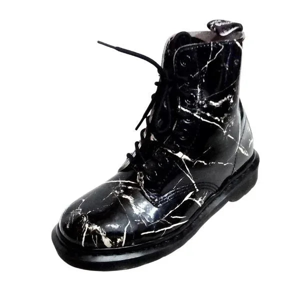 Pascal Marble Black White Patent Leather | 5 UK - Preloved Docs