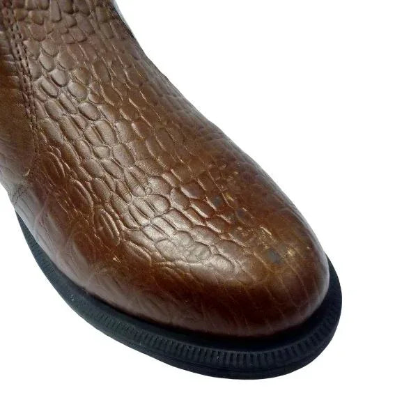Flora Croc Brown Leather | 5 UK - Preloved Docs