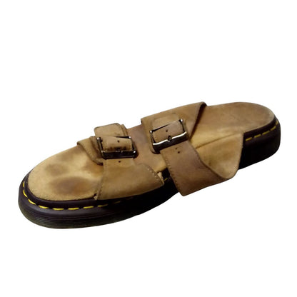 Josef Savannah Tan Nubuck Leather Buckle Slides | 7 UK
