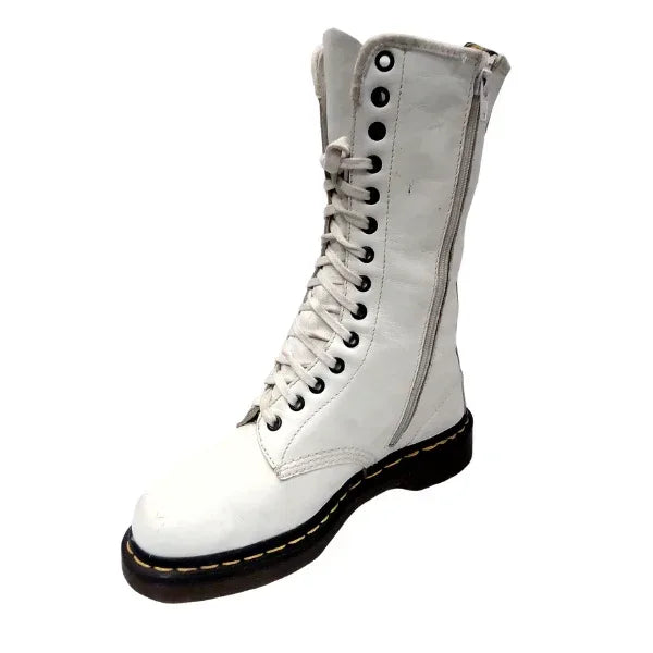 10183 14‑Hole White Leather | 6 UK - Preloved Docs