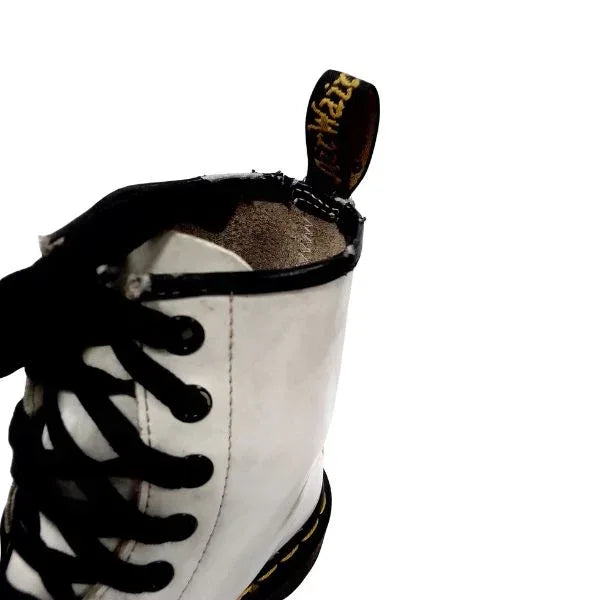 1460 W White Leather Boots | 5 UK - Preloved Docs