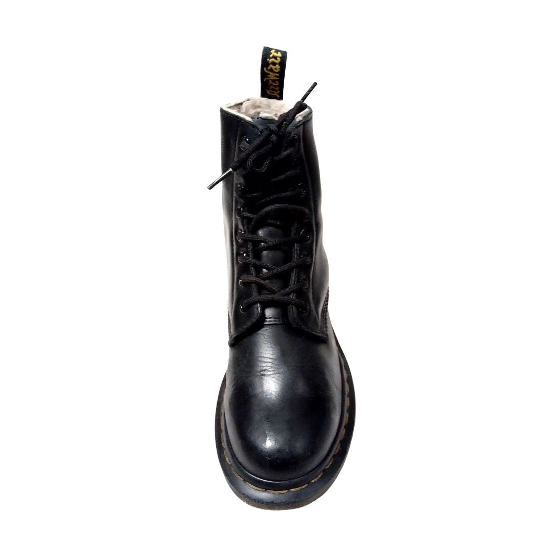 1460 Serena Black Leather Faux Fur Lining | 5 UK