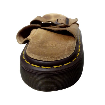 Josef Savannah Tan Nubuck Leather Buckle Slides | 7 UK