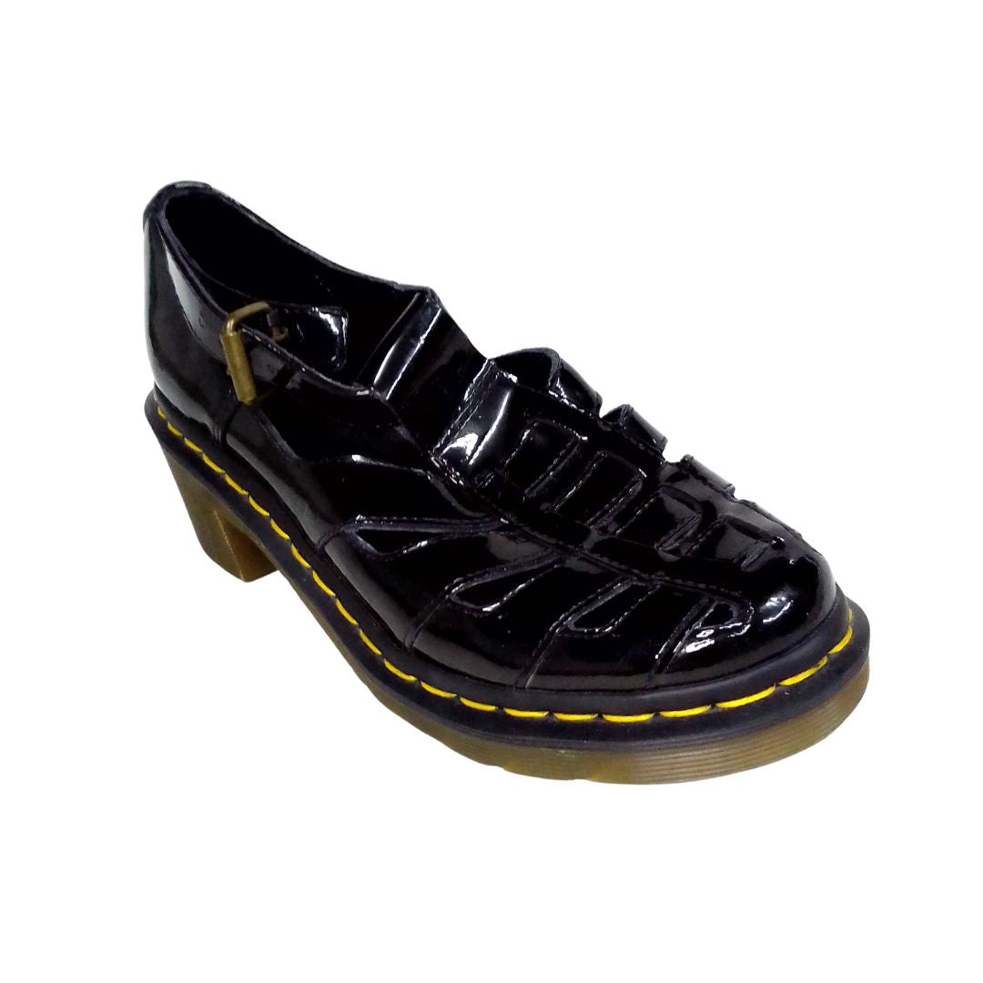 Eleanor T-bar Sandals Patent Leather Low Block Heel | 5 UK