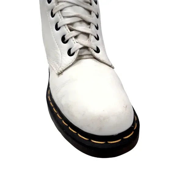 10183 14‑Hole White Leather | 6 UK - Preloved Docs