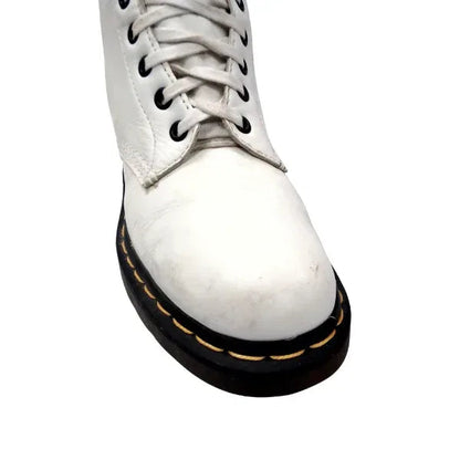 10183 14‑Hole White Leather | 6 UK - Preloved Docs
