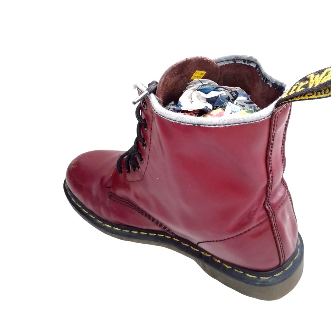 1460 Cherry Red Leather Boots | 10 UK