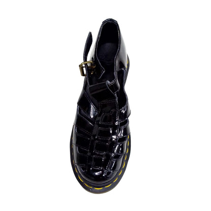 Eleanor T-bar Sandals Patent Leather Low Block Heel | 5 UK