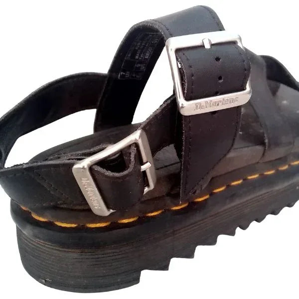 Avry Black Leather Sandal | 7 UK - Preloved Docs