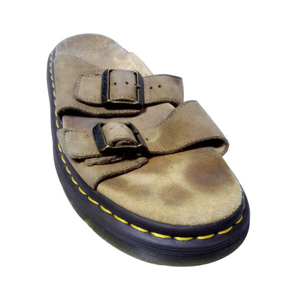 Josef Savannah Tan Nubuck Leather Buckle Slides | 7 UK