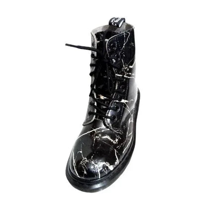 Pascal Marble Black White Patent Leather | 5 UK - Preloved Docs