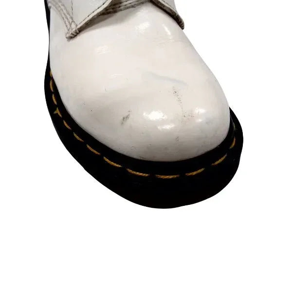 1460 W White Leather Boots | 5 UK - Preloved Docs