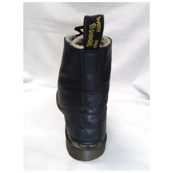 Serena Faux Fur Lined Leather Boots | 6 UK - Preloved Docs