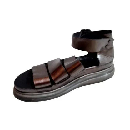 Clarissa Quad Sandal In Metallic Pewter Leather | 7 UK - Preloved Docs